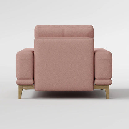 Contemporary Low-Profile Club Chair with Sculptural Wood Frame