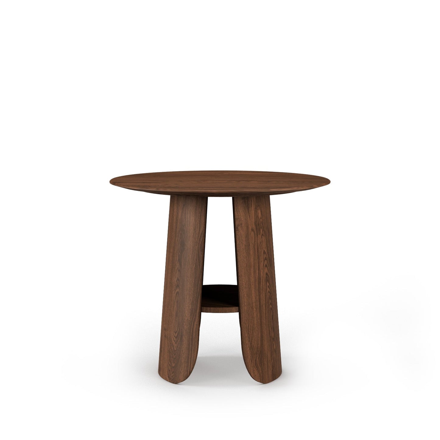 Contemporary Round Natural Oak Dining Table with Fluted Pedestal Base
