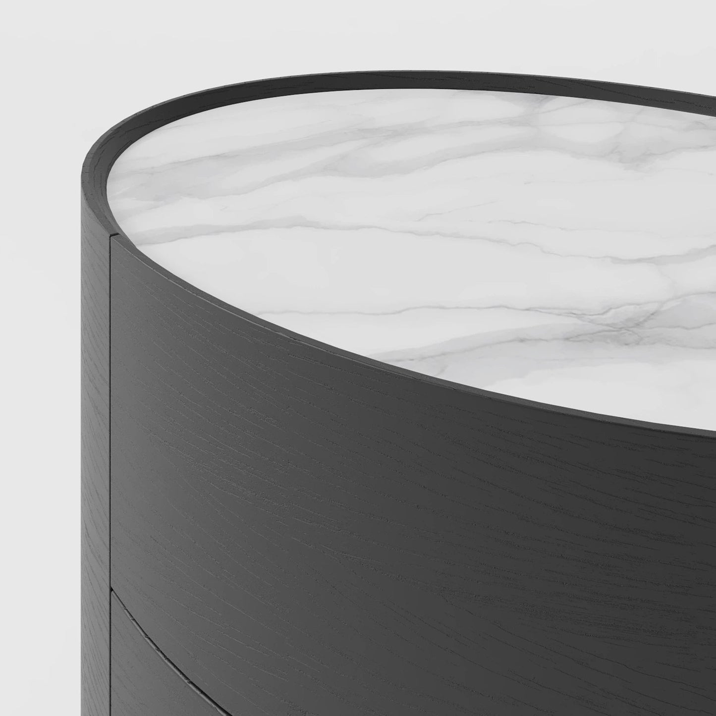 Charcoal Zen Circular Bedside Table