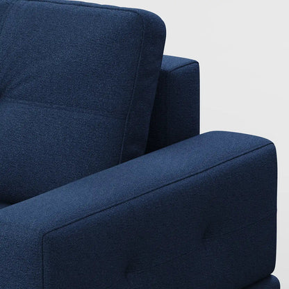 Contemporary Low-Profile Club Chair with Sculptural Wood Frame