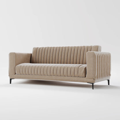 Luxe Ribbed Velvet 3-Seater Sofa Bed