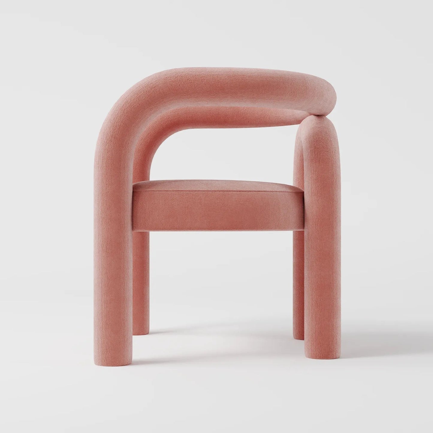 Minimalist Tubular Accent Chair with Geometric Support Silhouette