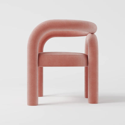 Minimalist Tubular Accent Chair with Geometric Support Silhouette