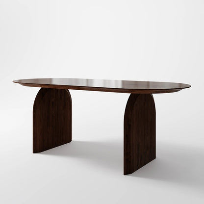 Minimalist Architectural Dining Table with Tapered Geometric Supports