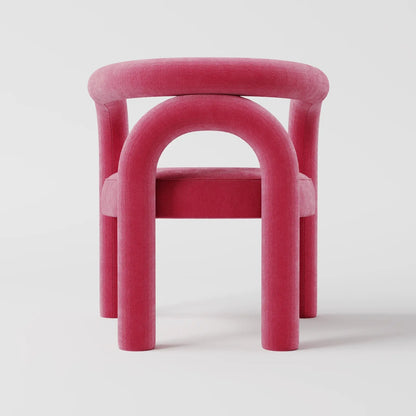 Minimalist Tubular Accent Chair with Geometric Support Silhouette