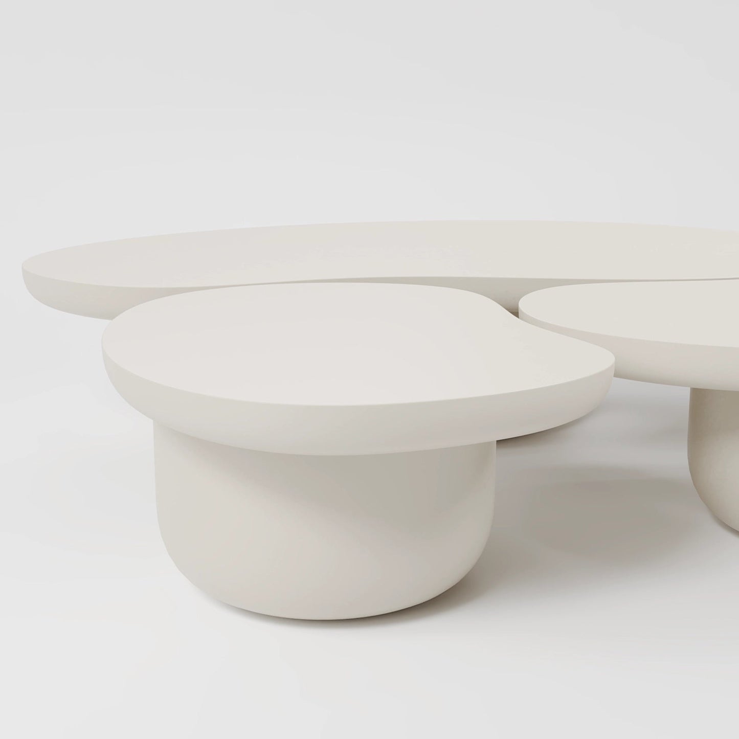 Minimalist High-Gloss Black Nesting Coffee Table