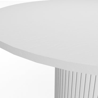 Modern Architectural Cafe Table with Vertical Fluted Column Support