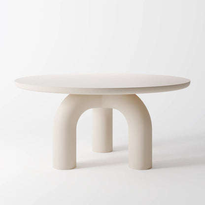 Minimalist Architectural Dining Table with Monolithic Arched Geometry