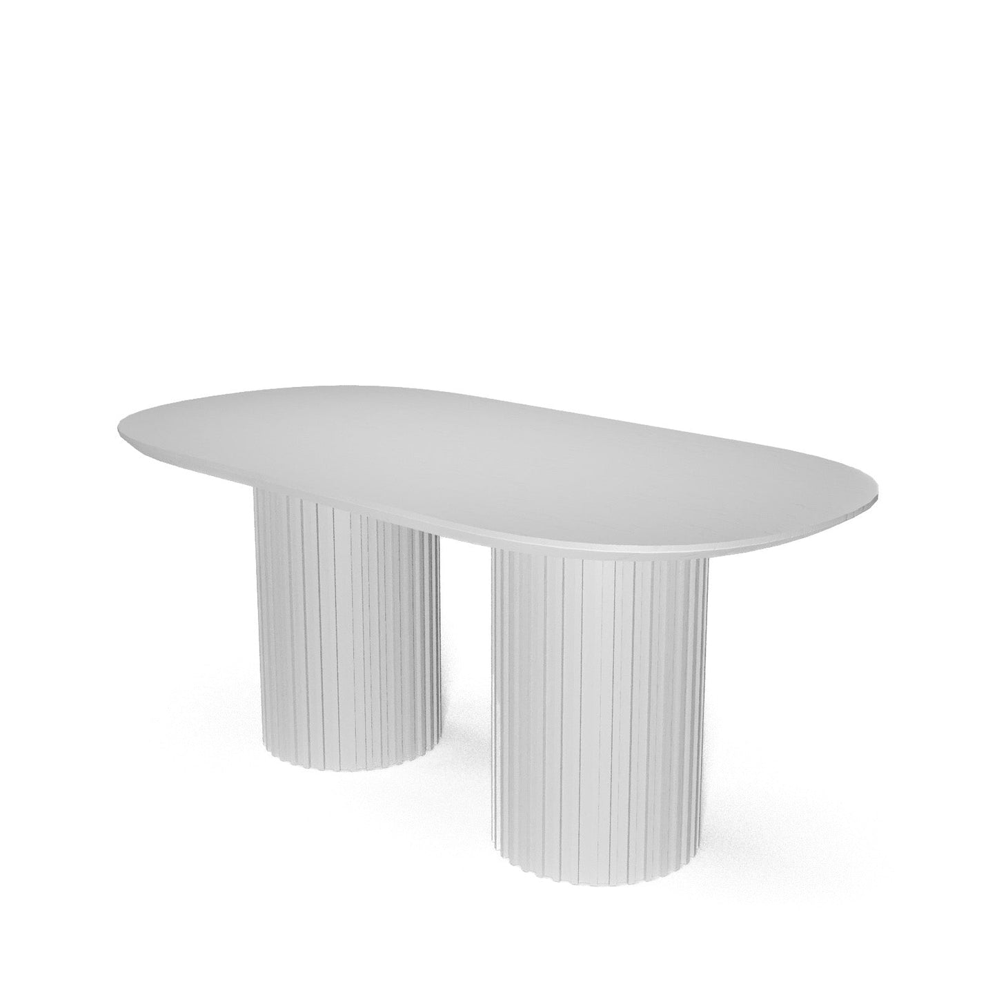 The Augustus Oval Table: Modern Architectural Centerpiece in Fluted Oak