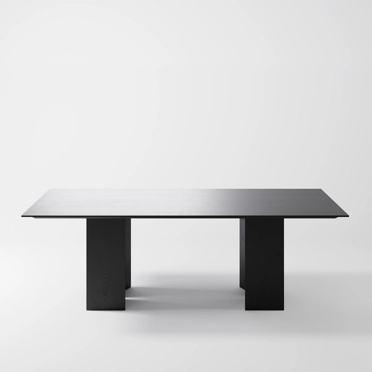 The Obelisk Dining Table: Minimalist Monolithic Table in Onyx Oak