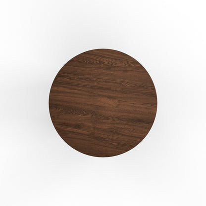 Contemporary Round Natural Oak Dining Table with Fluted Pedestal Base