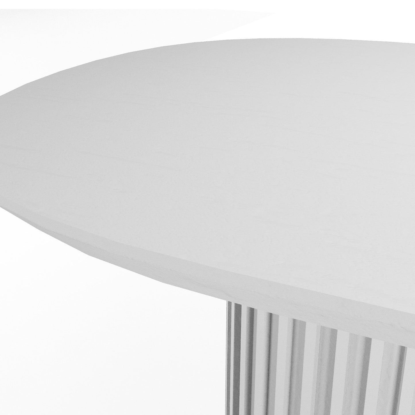 The Augustus Oval Table: Modern Architectural Centerpiece in Fluted Oak