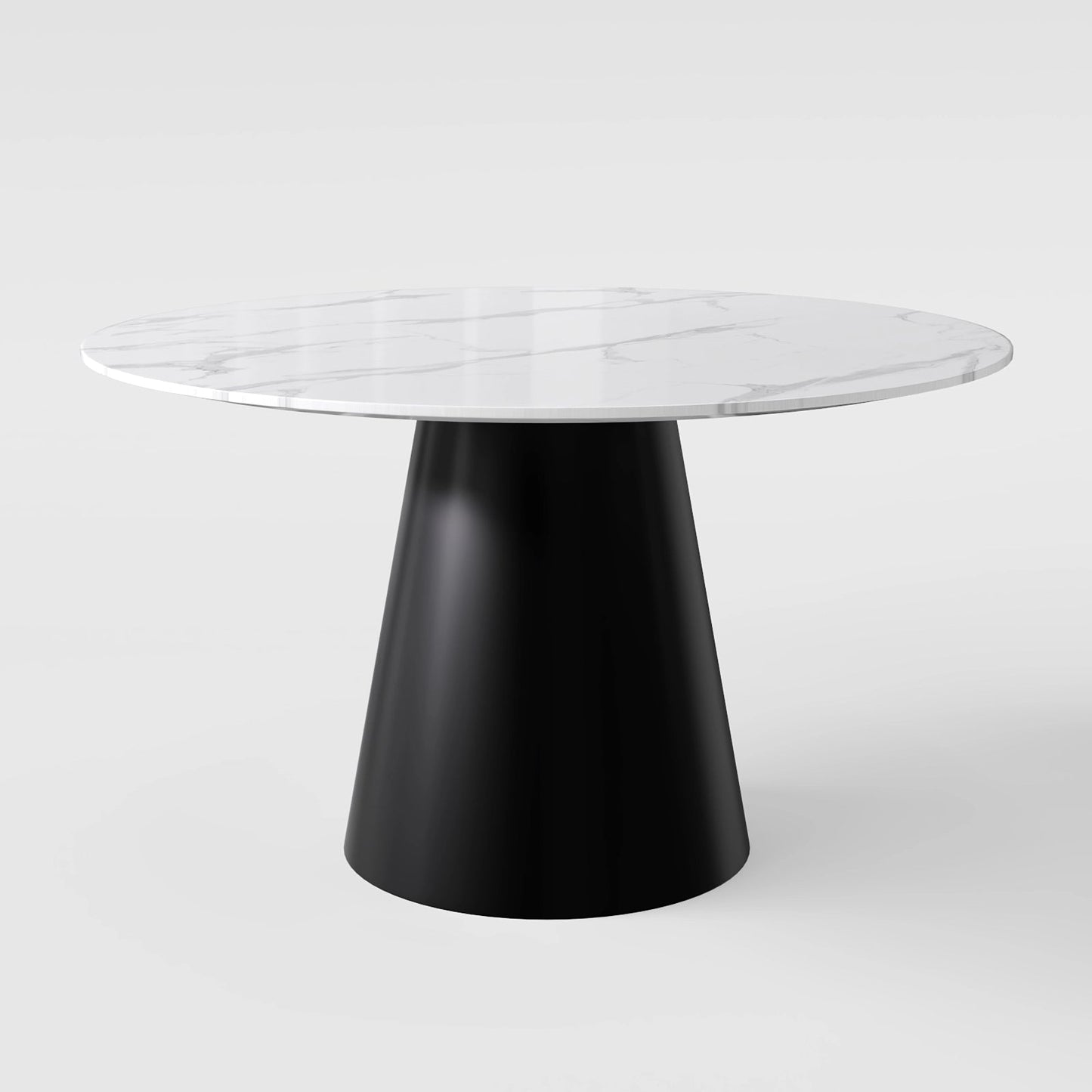 The Verona Marble Table: Modern Sculptural Centerpiece with Tapered Cross-Legs