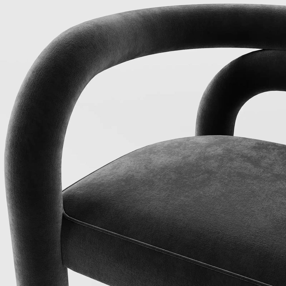 Minimalist Tubular Accent Chair with Geometric Support Silhouette