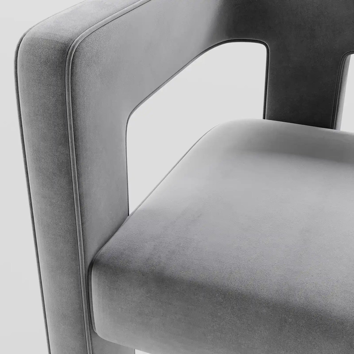 Modern Linear Accent Chair with Sculptural Pillar Frame