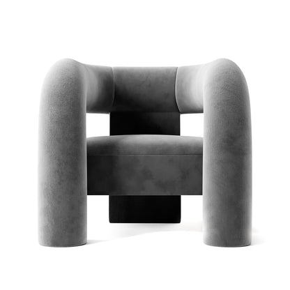 The Veridian Lounge: Architectural Sculptural Chair in Forest Velvet