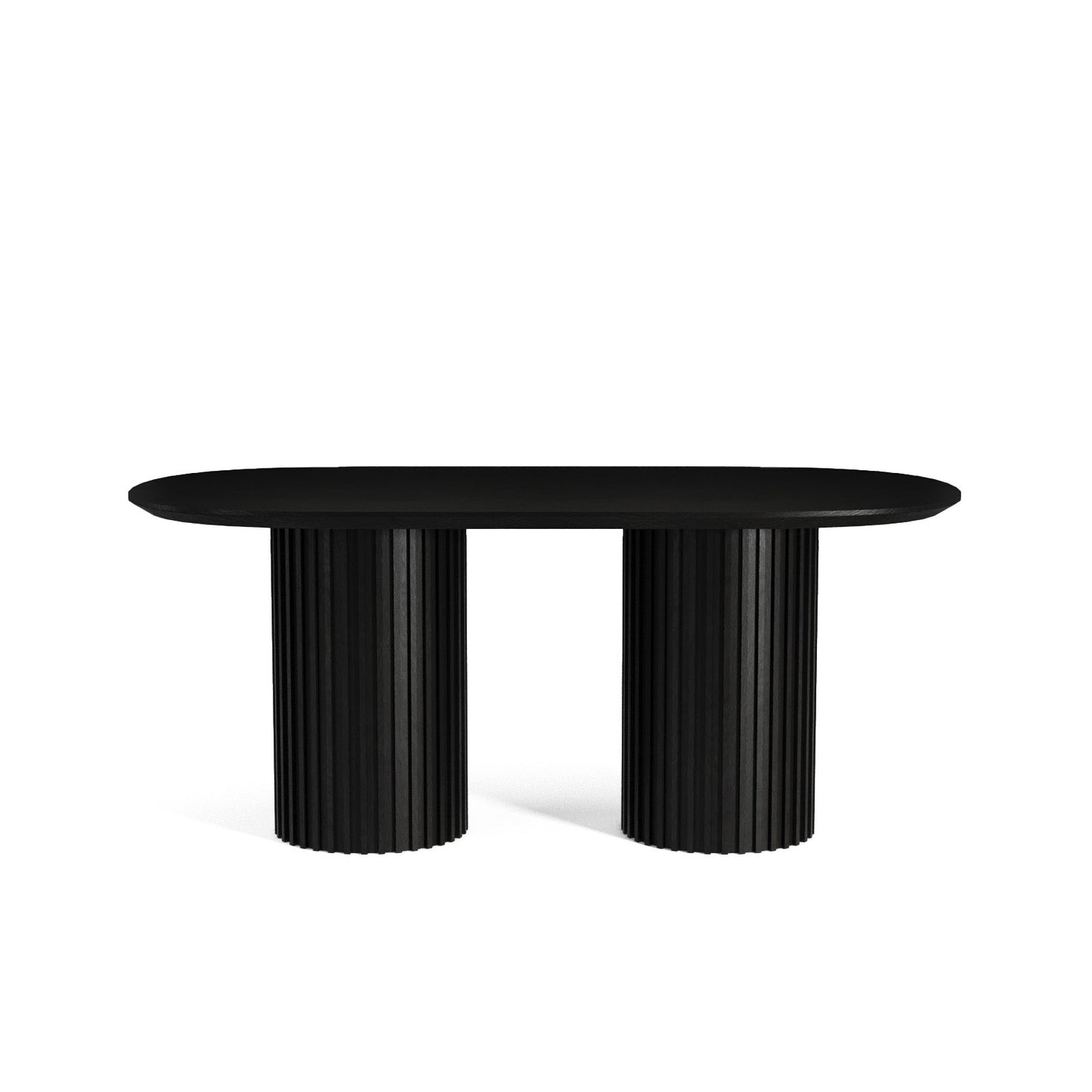 The Augustus Oval Table: Modern Architectural Centerpiece in Fluted Oak