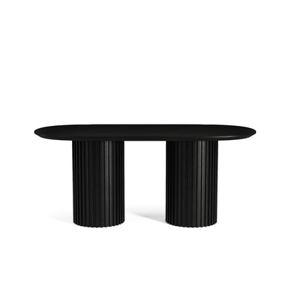 The Augustus Oval Table: Modern Architectural Centerpiece in Fluted Oak