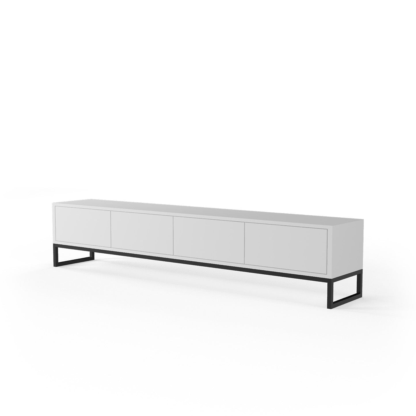 Matte Black Modern Media Console