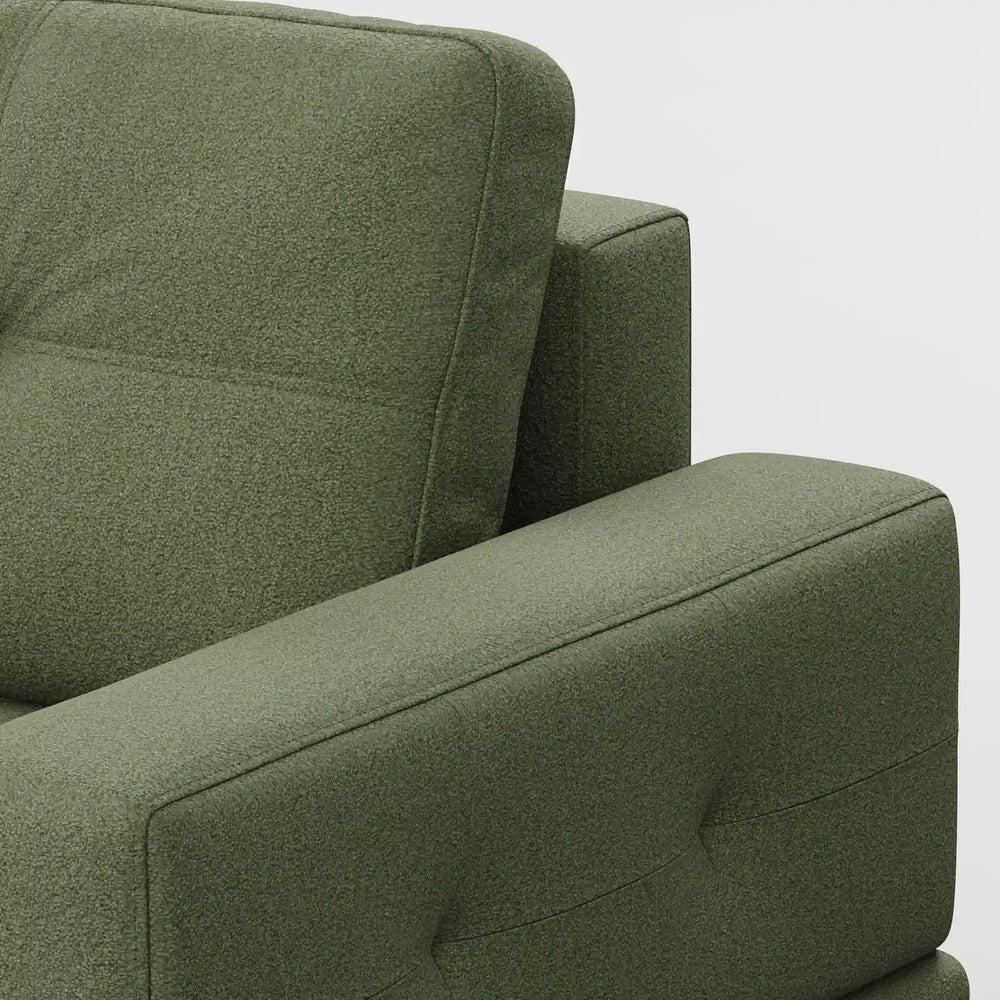 Contemporary Low-Profile Club Chair with Sculptural Wood Frame