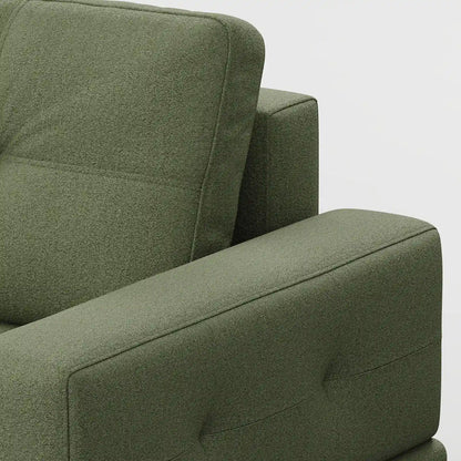 Contemporary Low-Profile Club Chair with Sculptural Wood Frame