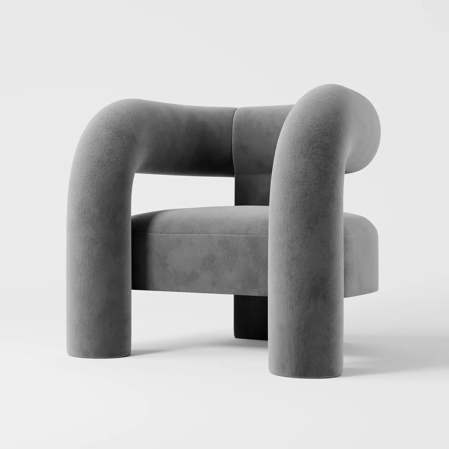 The Veridian Lounge: Architectural Sculptural Chair in Forest Velvet