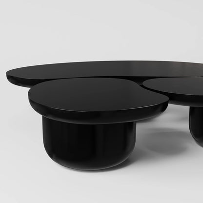 Minimalist High-Gloss Black Nesting Coffee Table