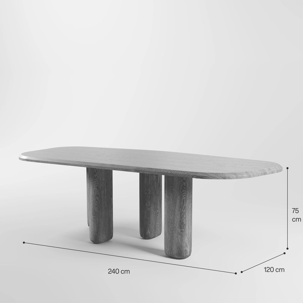 The Aurum Pillar Table: Modern Marble Top with Three Gleaming Brass-Tone Supports