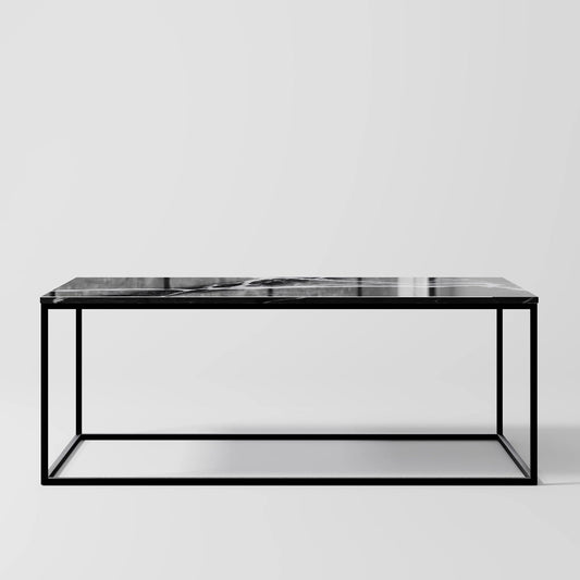 Contemporary Rectangular Black Marble Coffee Table