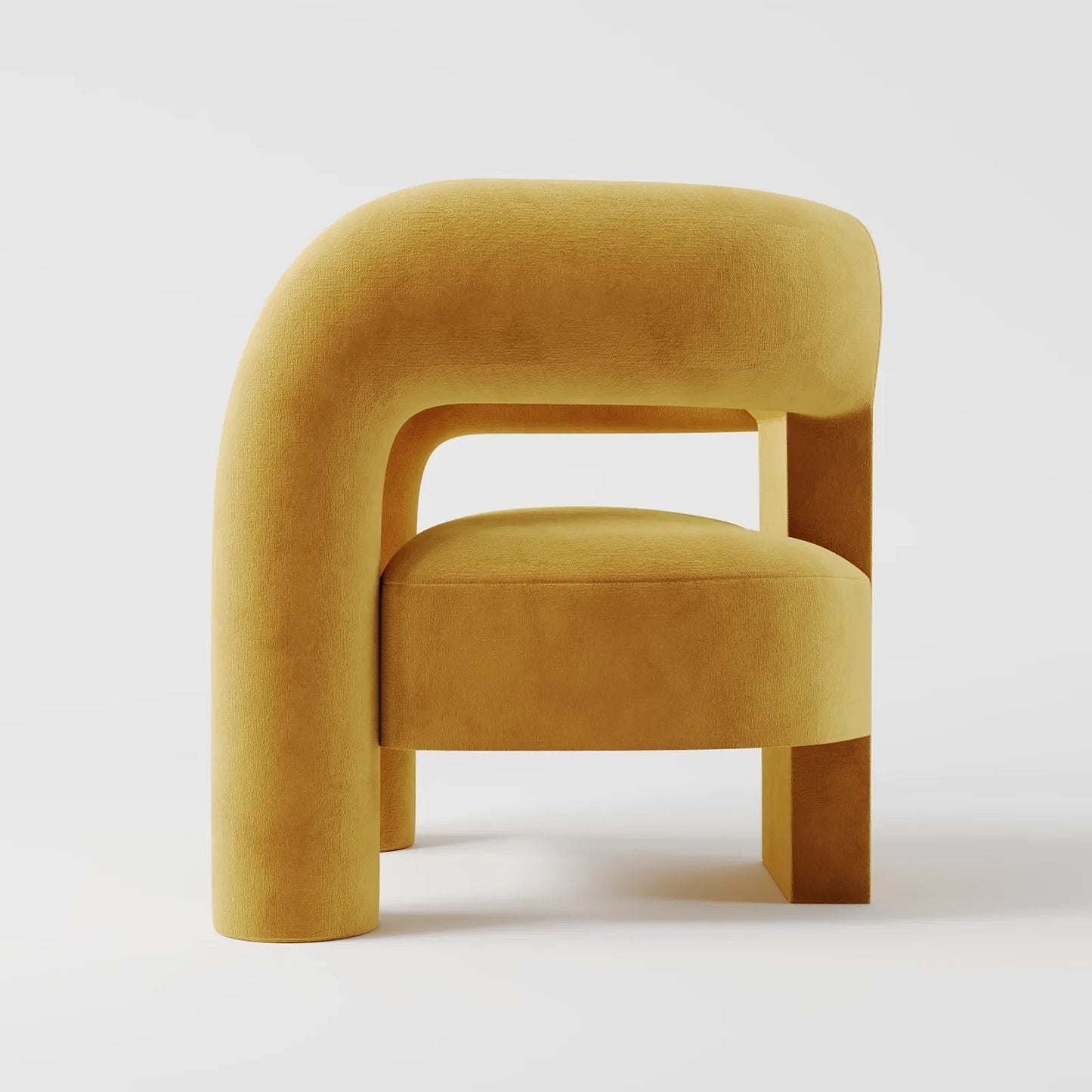 The Veridian Lounge: Architectural Sculptural Chair in Forest Velvet